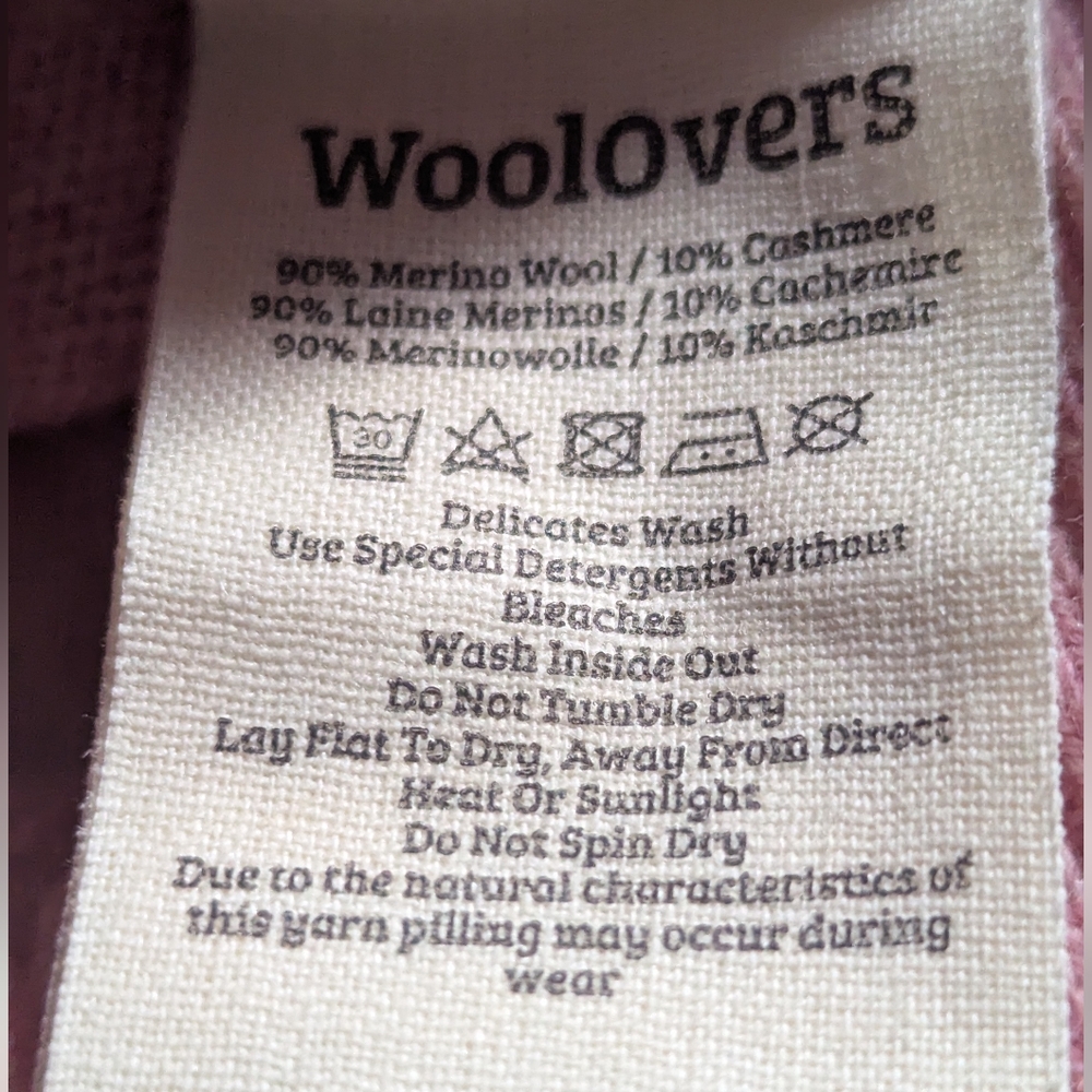 Woolovers Cashmere & Merino Wool Tunic Sweater Light Pink Large Large (US 12/14) - Picture 8 of 13